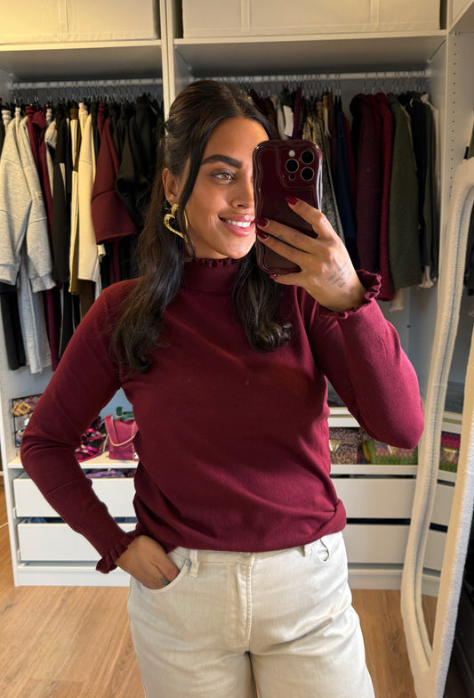 Romy ruffle coltrui bordeaux