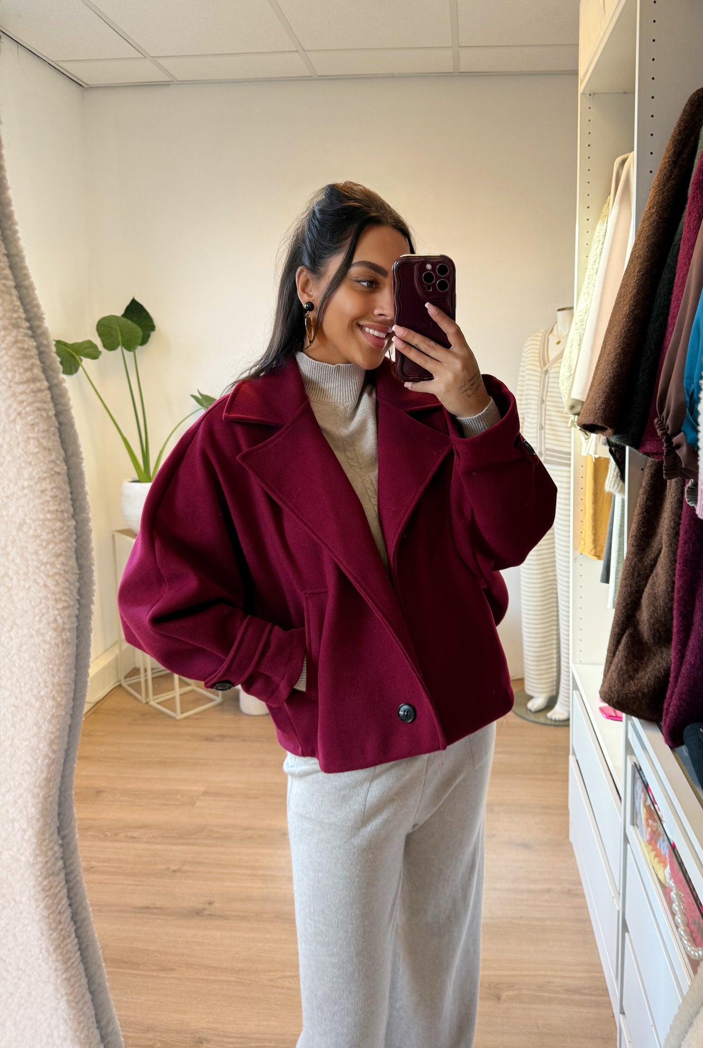 Benthe butterfly trenchcoat bordeaux