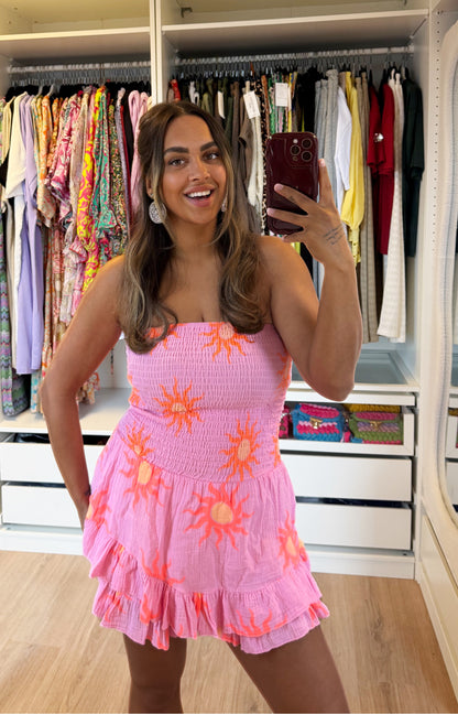 Sunny bandeau jumpsuit pink