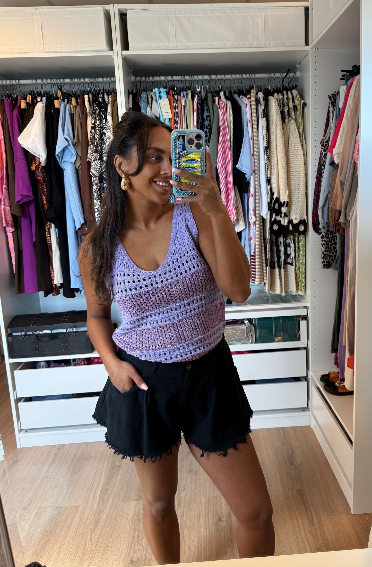 Denim short zwart
