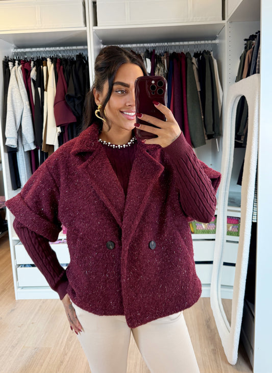 Nora soft glitter jacket bordeaux