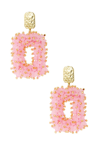 Glitter Nights Statement Earrings - Pink