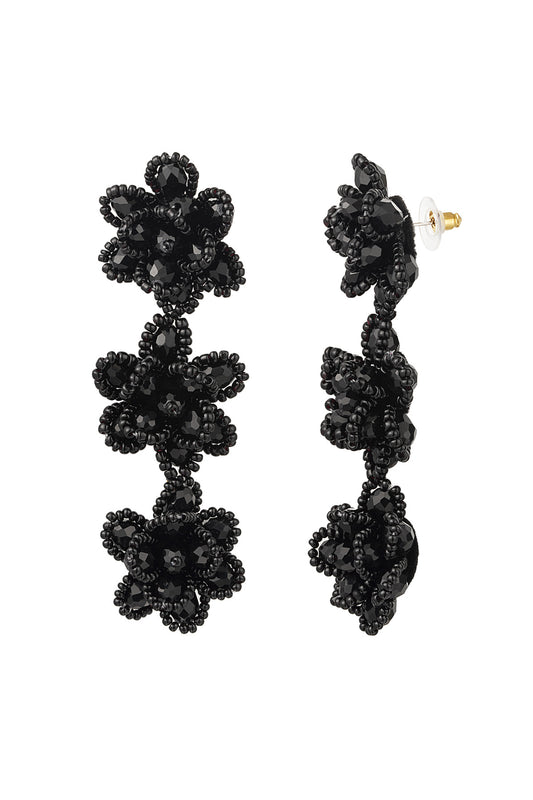 Blossom Statement Earrings - Black