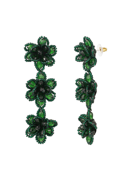 Blossom Statement Earrings - Green