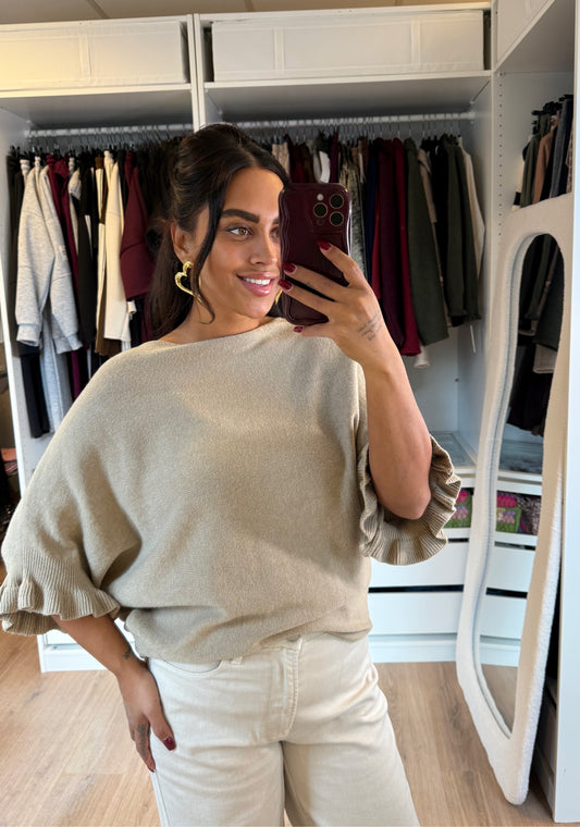 Bliss butterfly knit taupe
