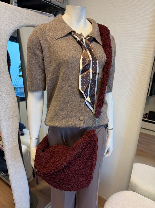 Teddy tas XL maan model bordeaux