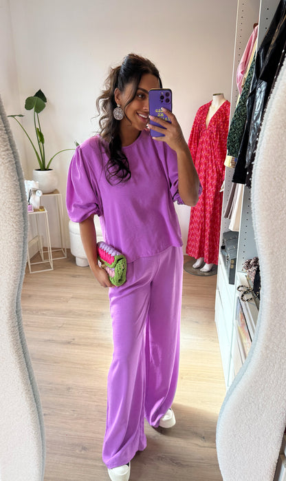 Olivia gevlochten tas lime & pink