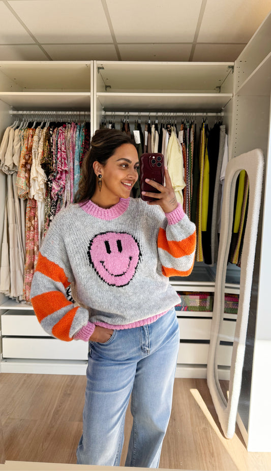 Balloon smiley sweater grey