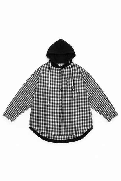 Checkered sequin blouse/jacket black & white