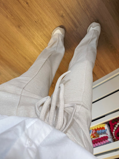 Sophia soft glitter jogger beige