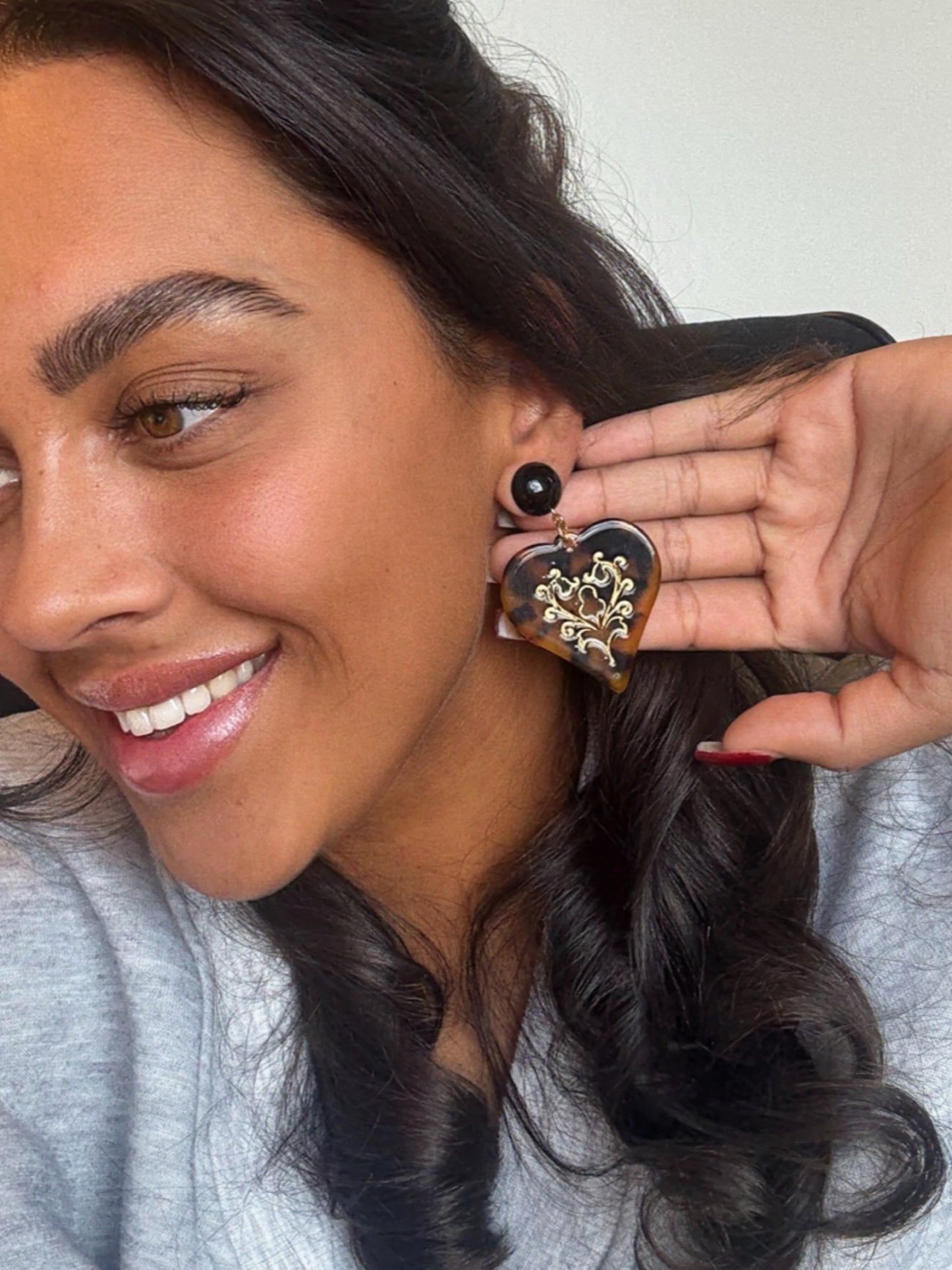 Oorbellen hart leopard