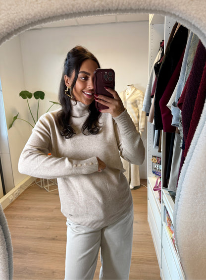 Yara button col beige
