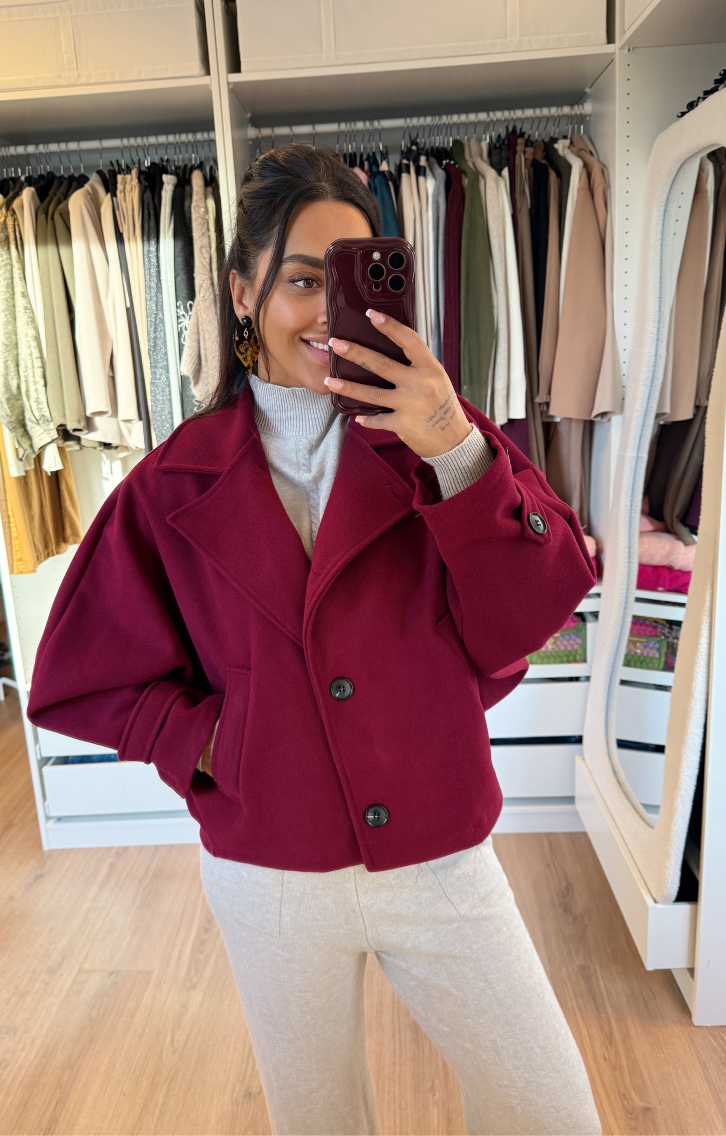 Benthe butterfly trenchcoat bordeaux