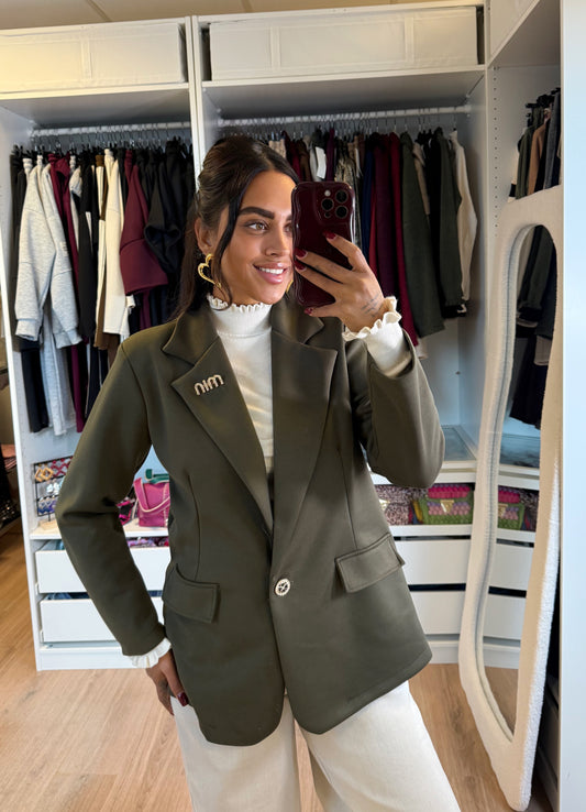 Bowie brooch blazer army