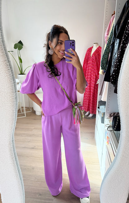 Olivia gevlochten tas lime & pink