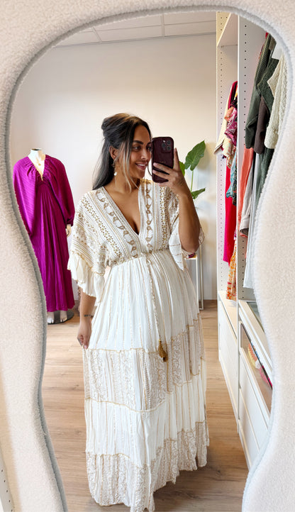 Inaya boho maxi dress offwhite