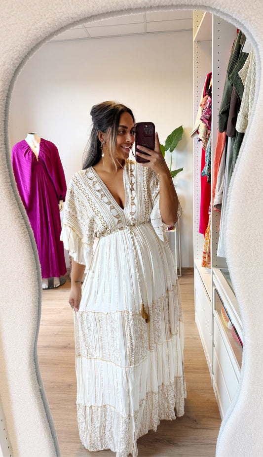 Inaya boho maxi dress offwhite