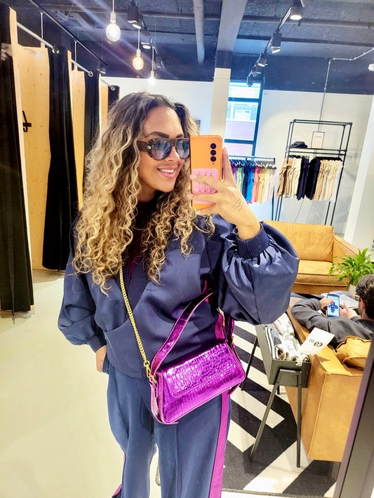 Macy metallic bag purple