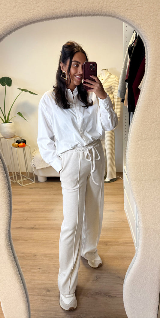Sophia soft glitter jogger beige