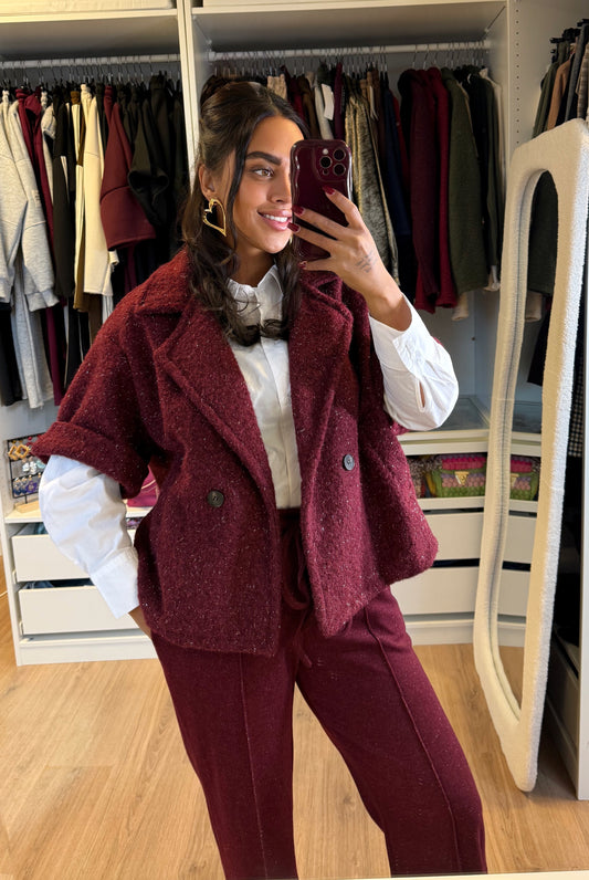 Nora soft glitter jacket bordeaux