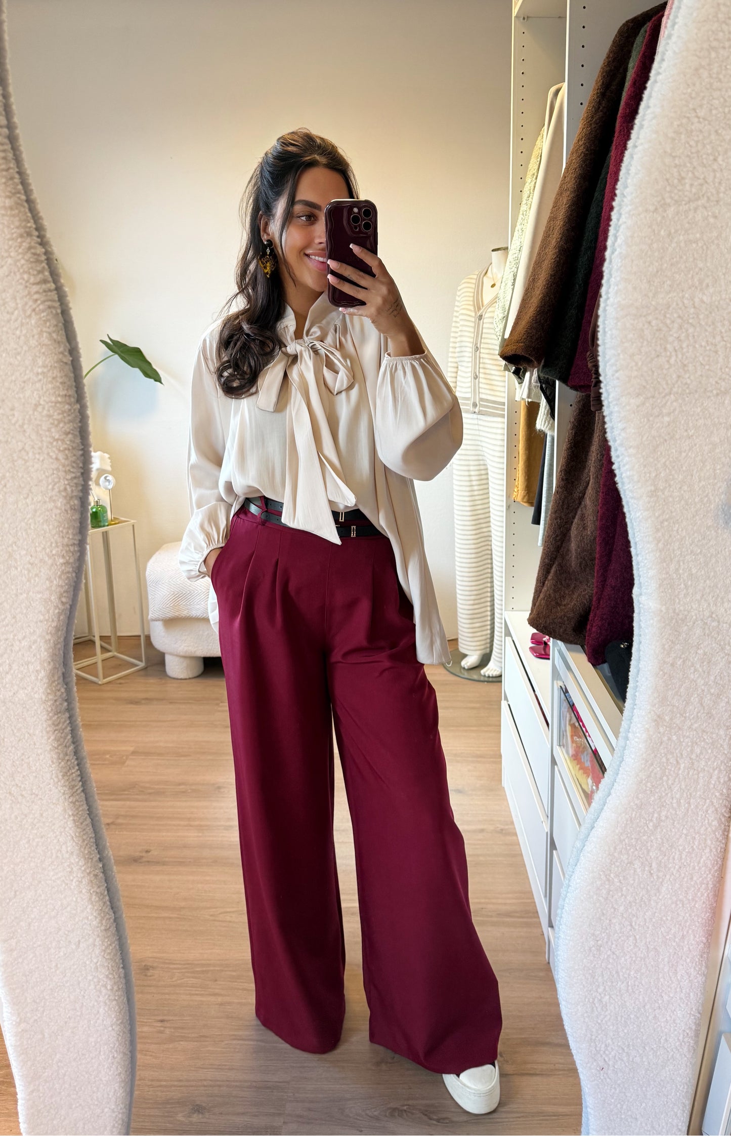 Strik blouse beige