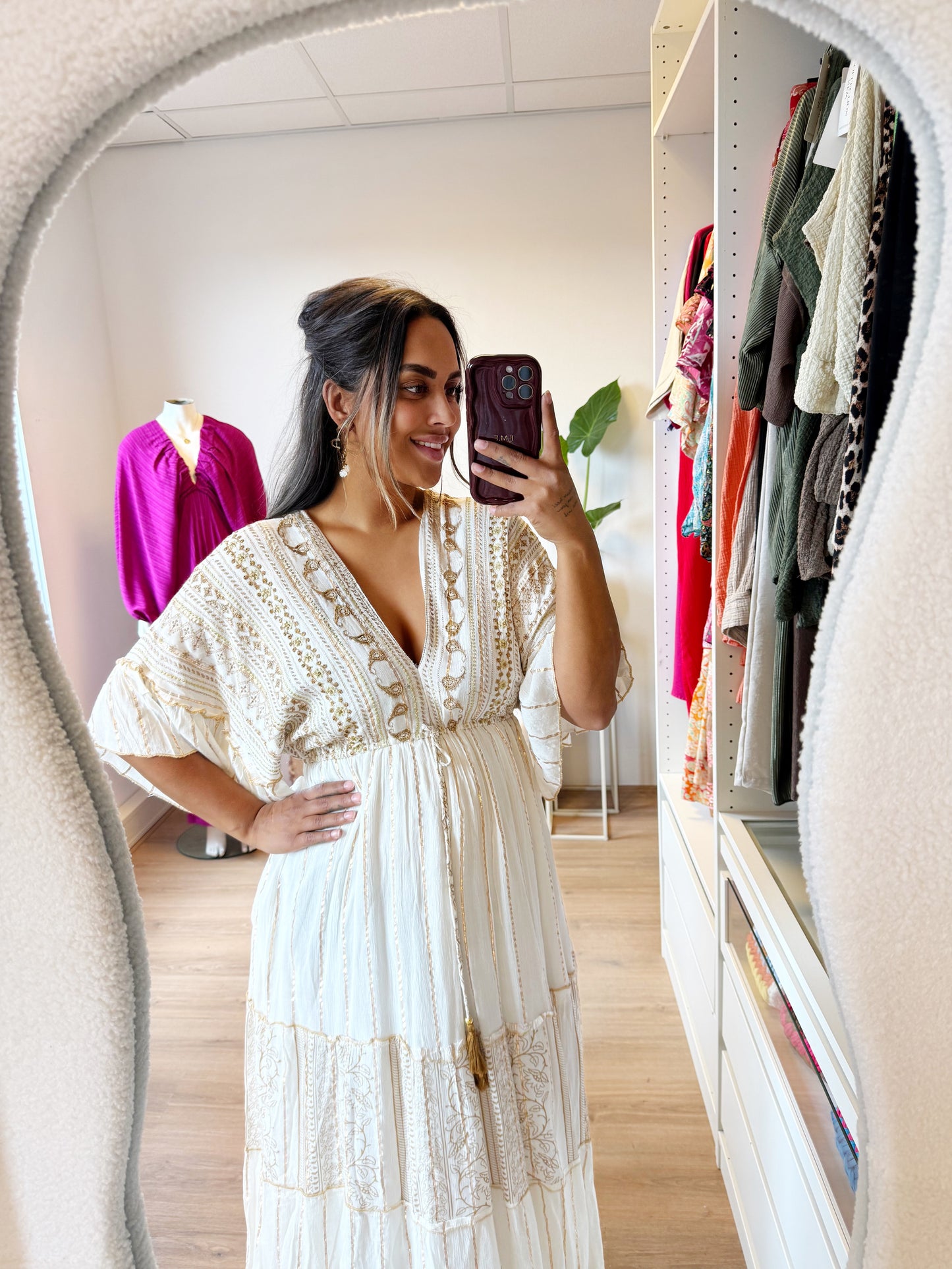 Inaya boho maxi dress offwhite