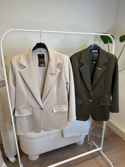Bowie brooch blazer army