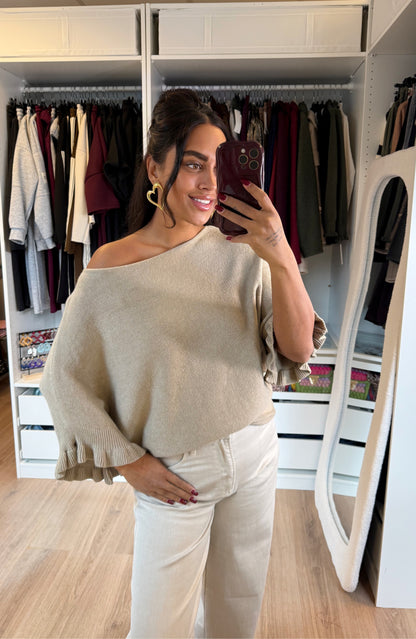 Bliss butterfly knit taupe