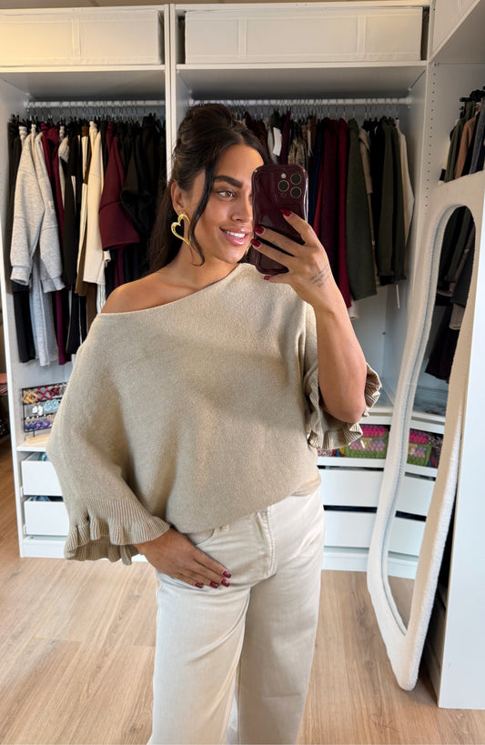 Bliss butterfly knit taupe