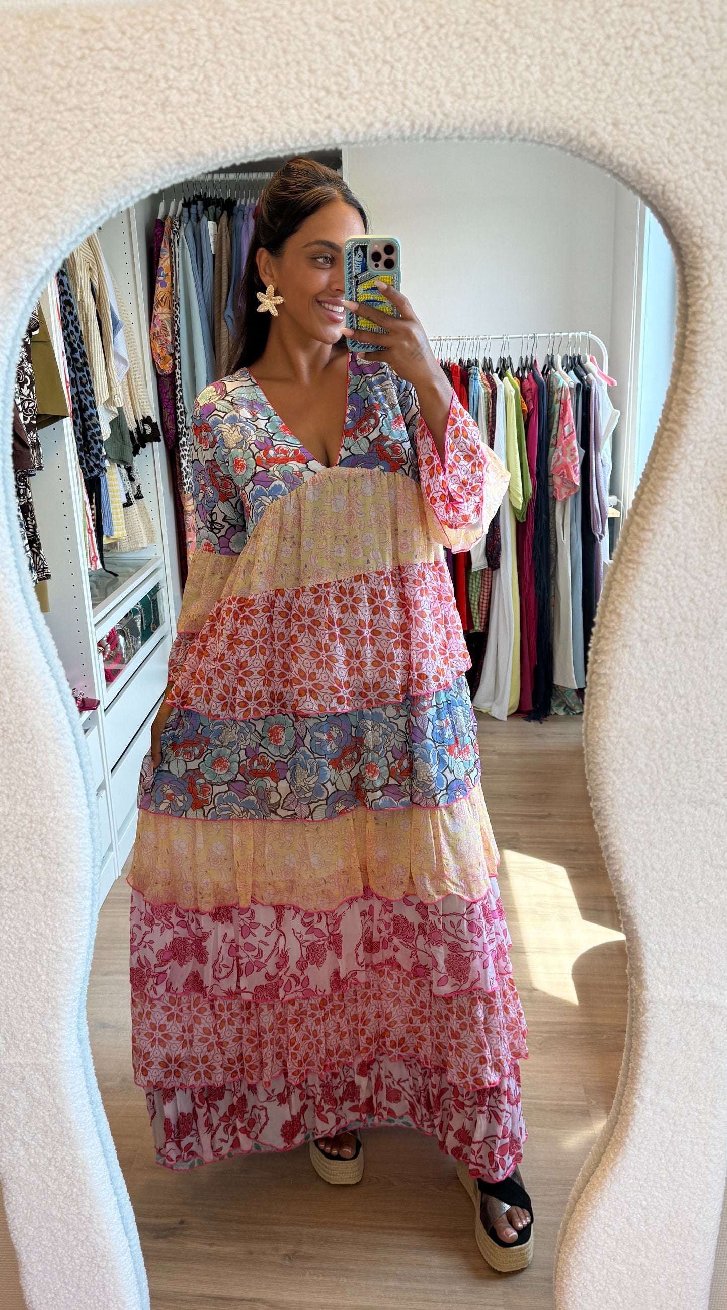 Maxi ruffle dress multi