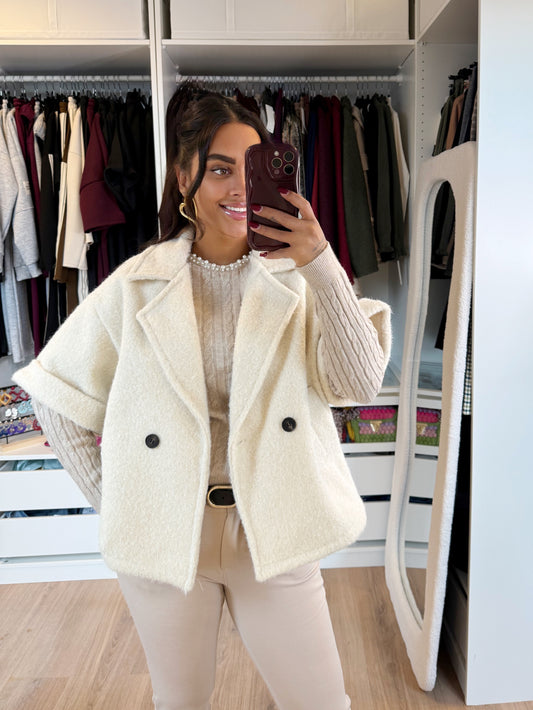 Nora soft glitter jacket offwhite