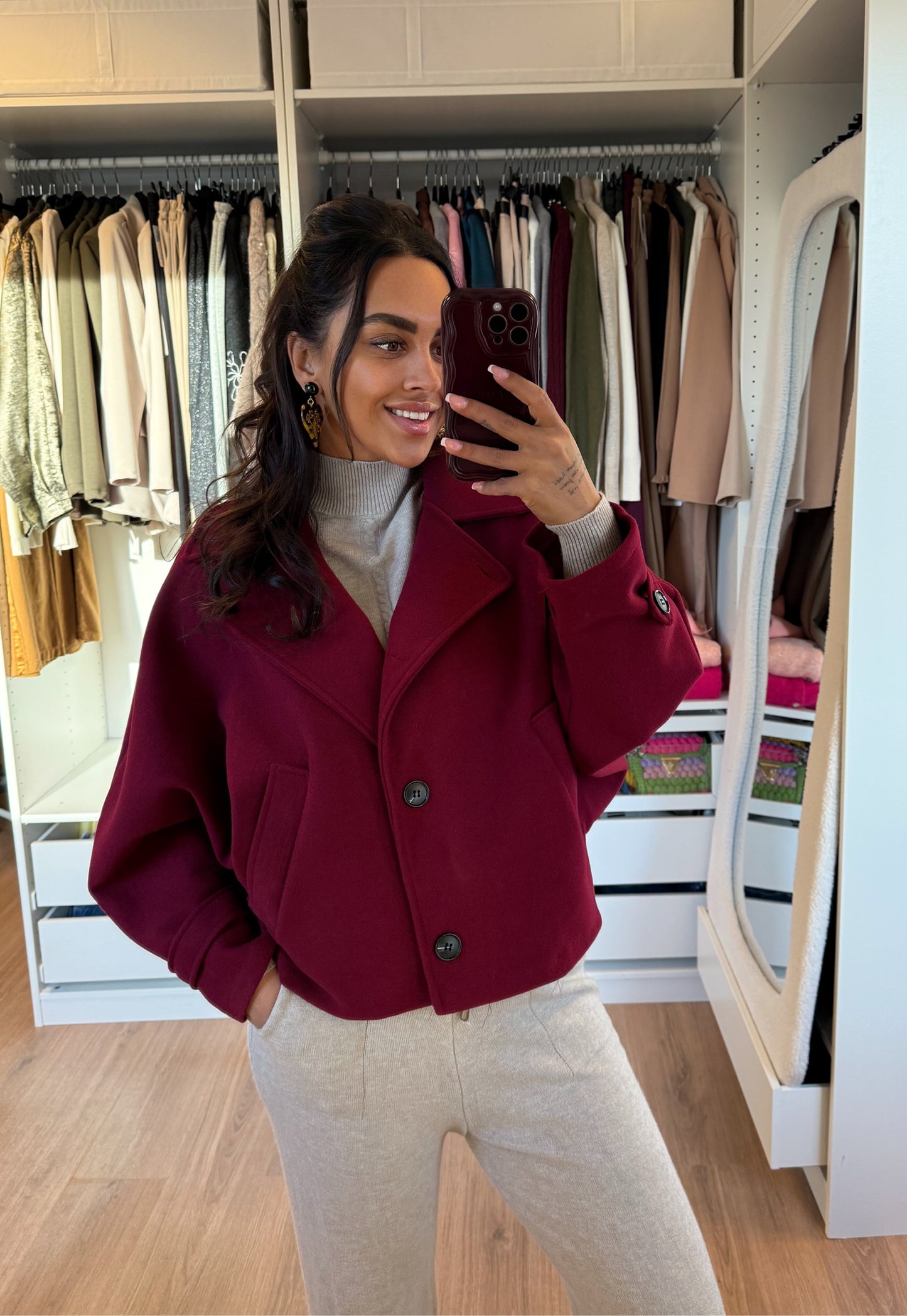 Benthe butterfly trenchcoat bordeaux