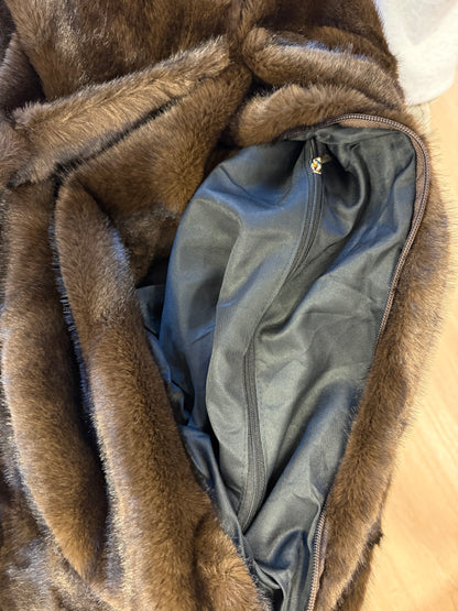 Faux fur slouchy tas XL choco bruin