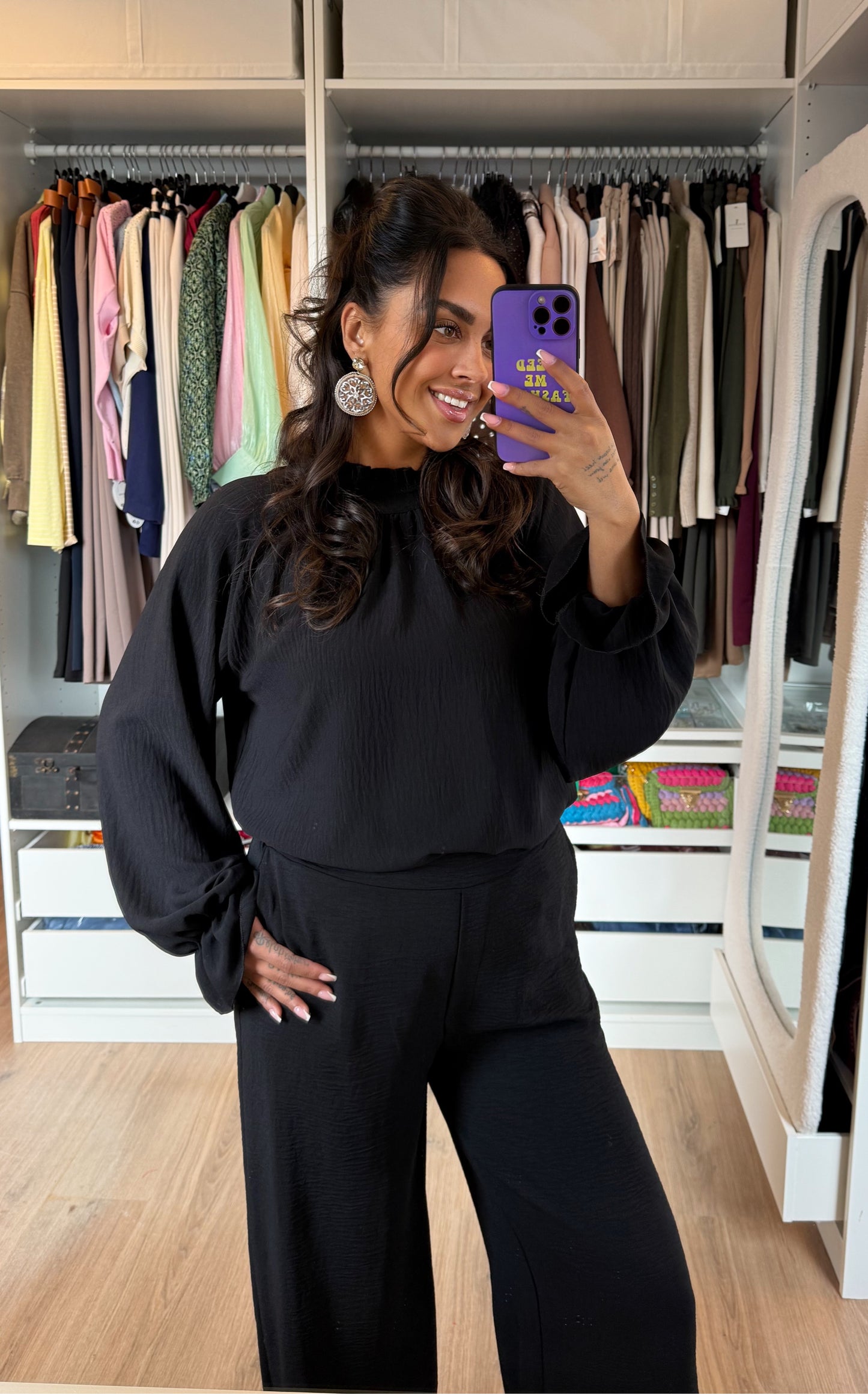 Nina tweedelige set zwart