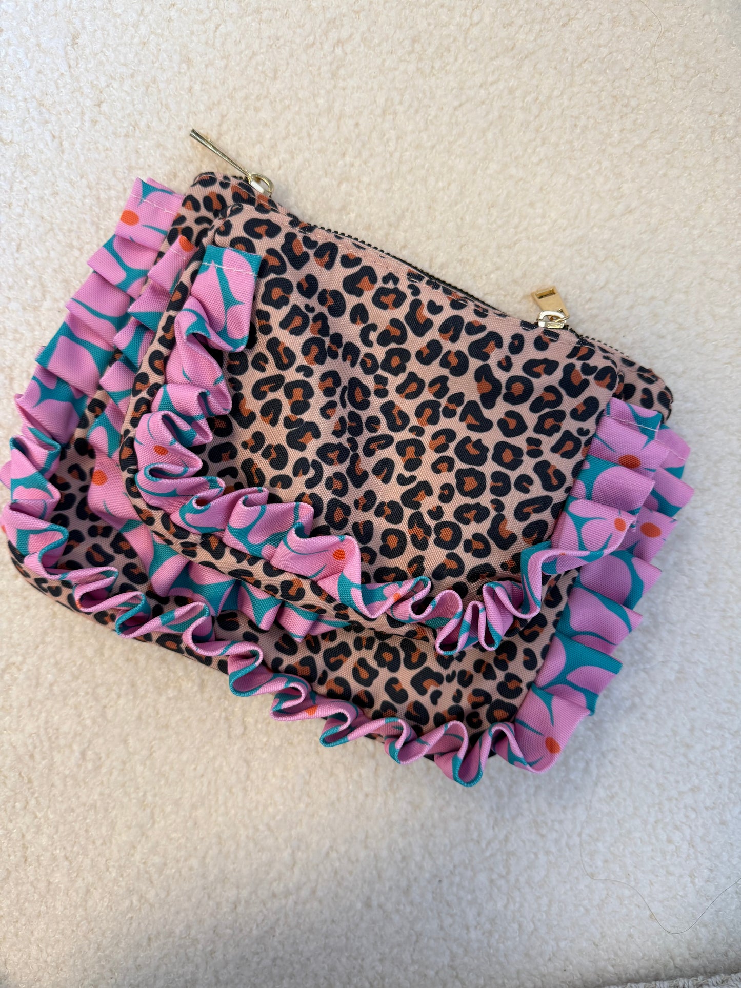 Make-up tas / portemonnee panterprint klein of groot