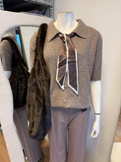 Faux fur slouchy tas XL choco bruin