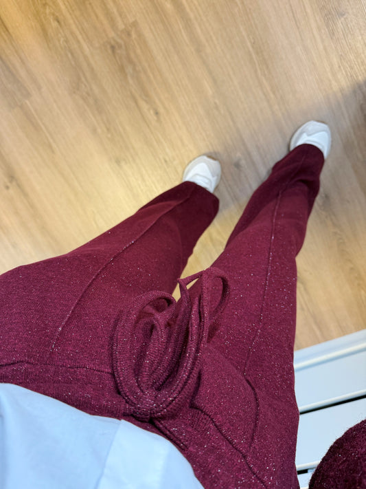 Sophia soft glitter jogger bordeaux