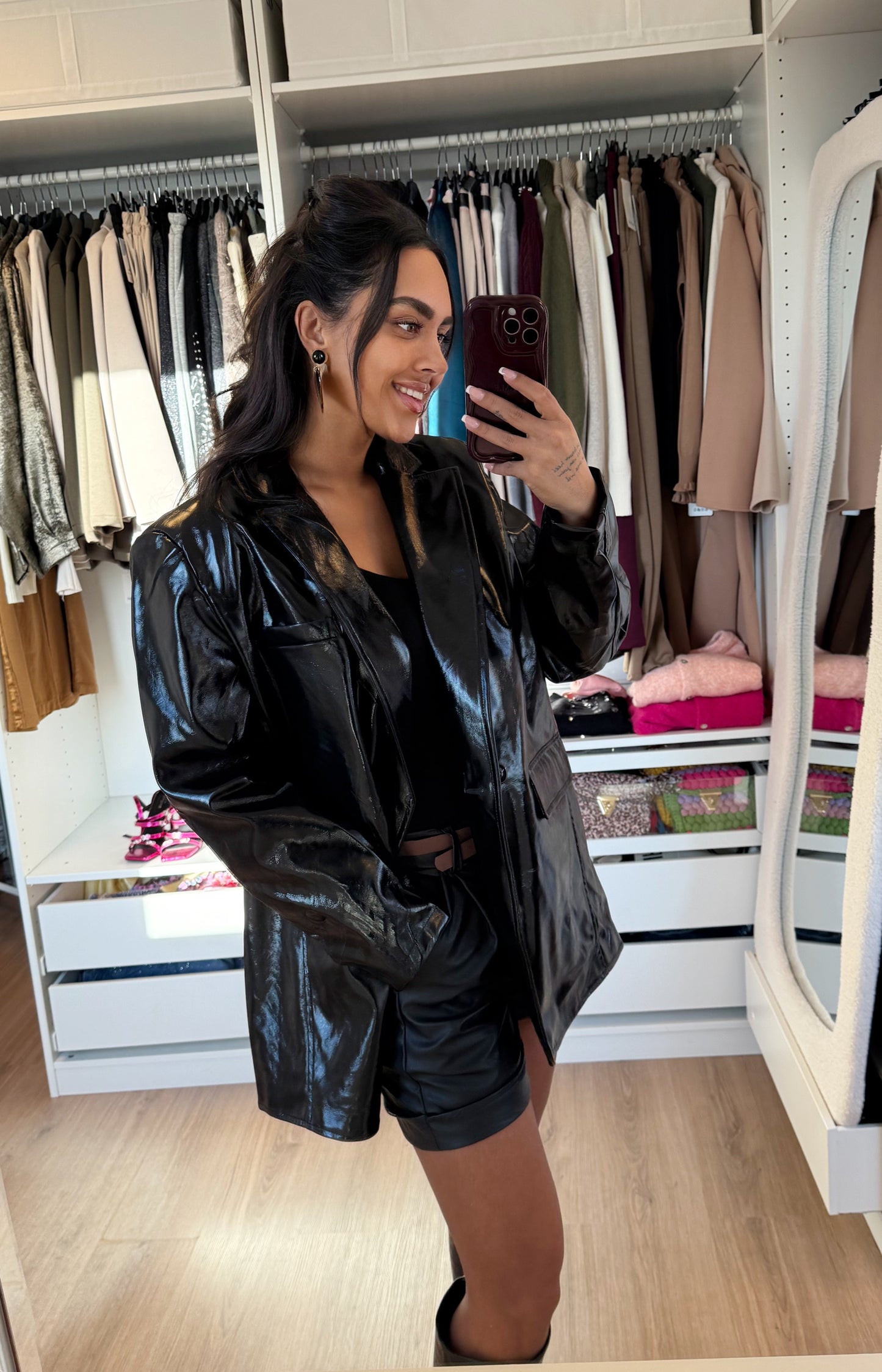 Oversized lak blazer black