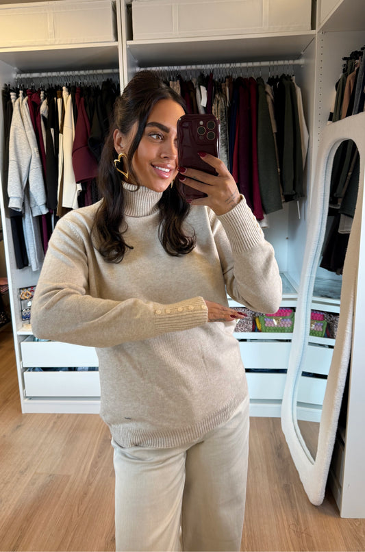 Yara button col beige