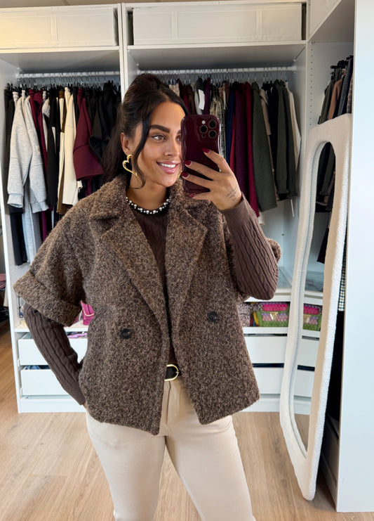 Nora soft glitter jacket choco