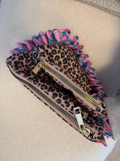 Make-up tas / portemonnee panterprint klein of groot