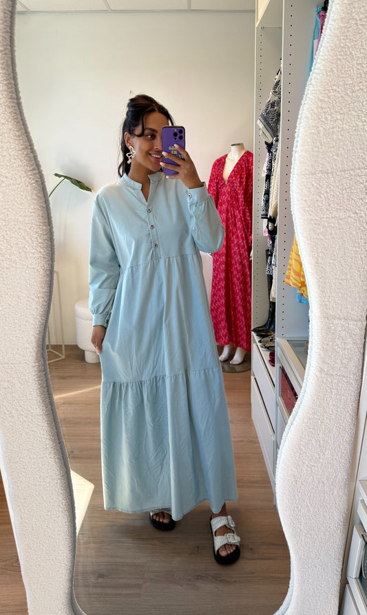 Maxi denim jurk lichtblauw