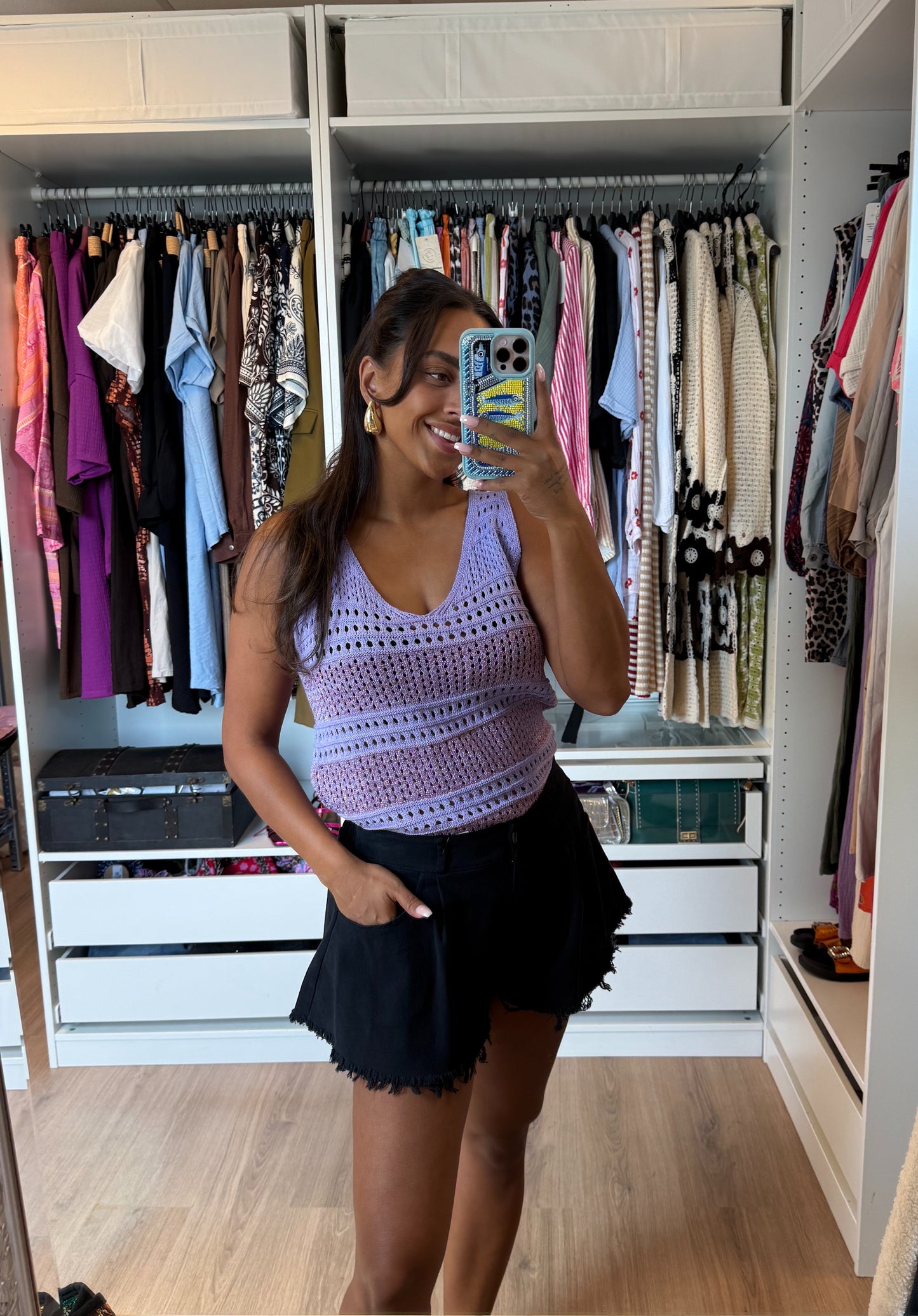 Denim short zwart