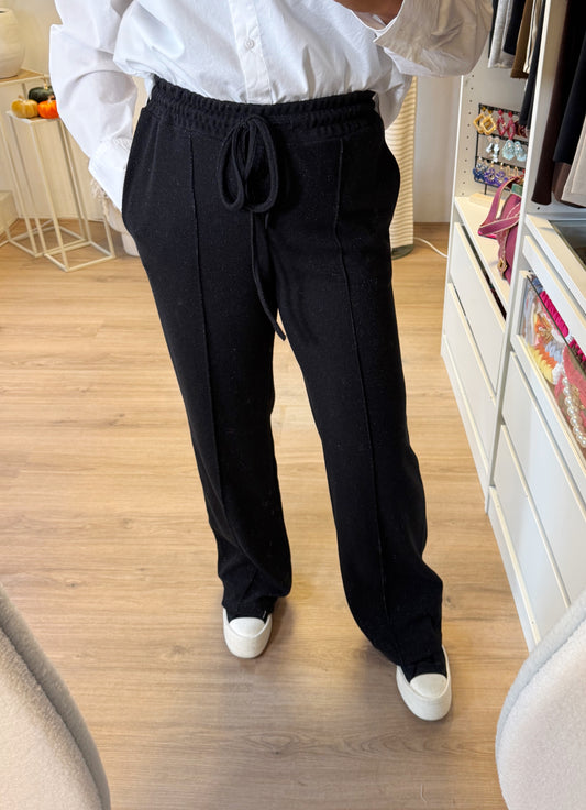 Sophia soft glitter jogger black