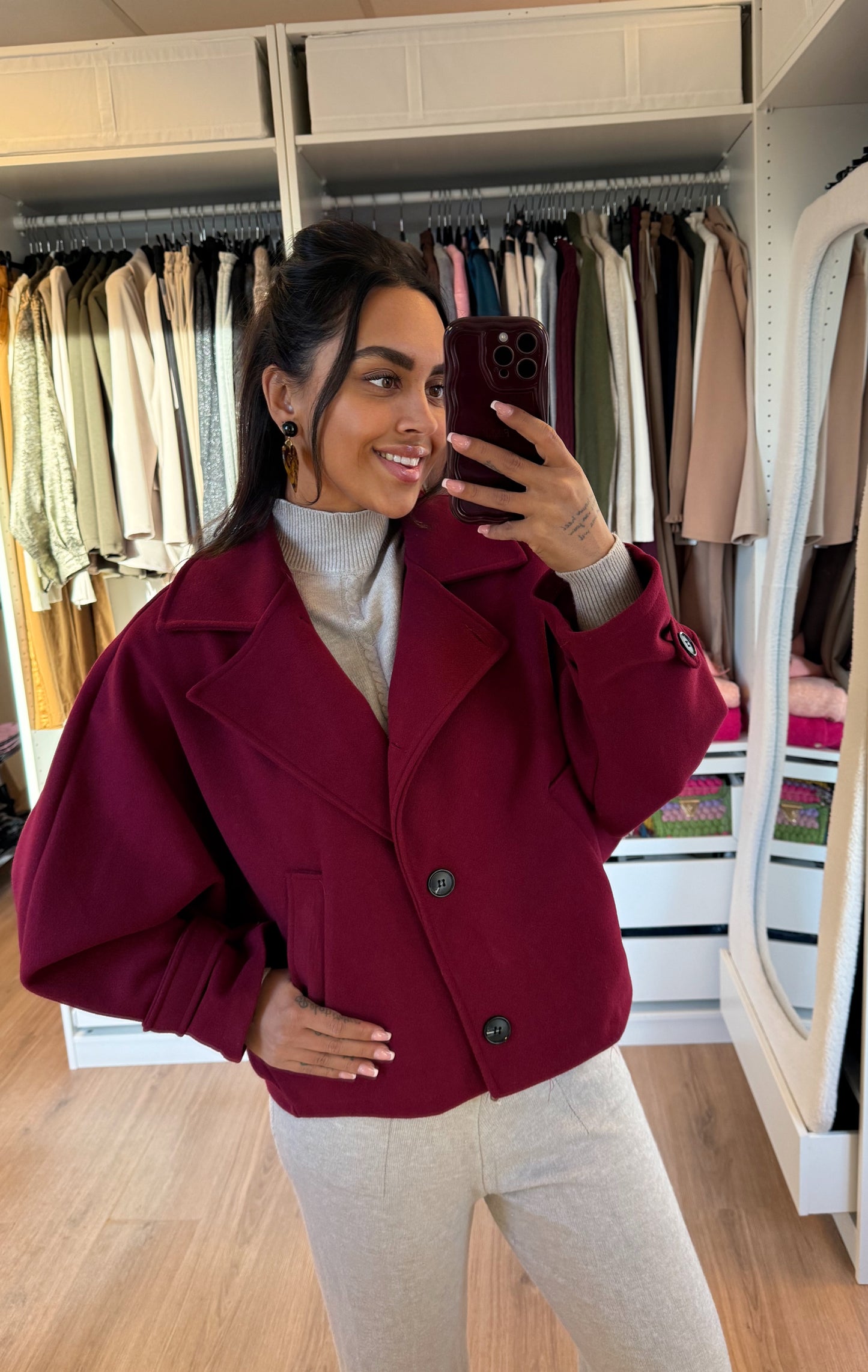 Benthe butterfly trenchcoat bordeaux