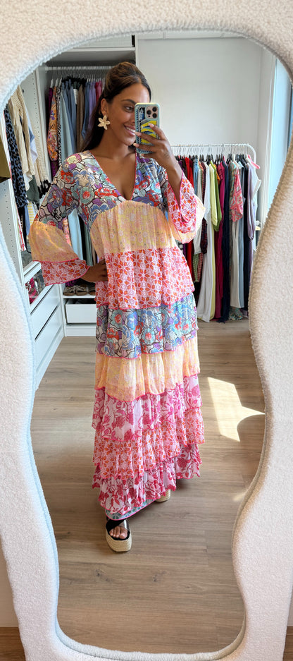 Maxi ruffle dress multi