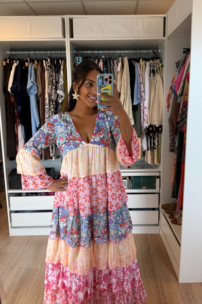 Maxi ruffle dress multi