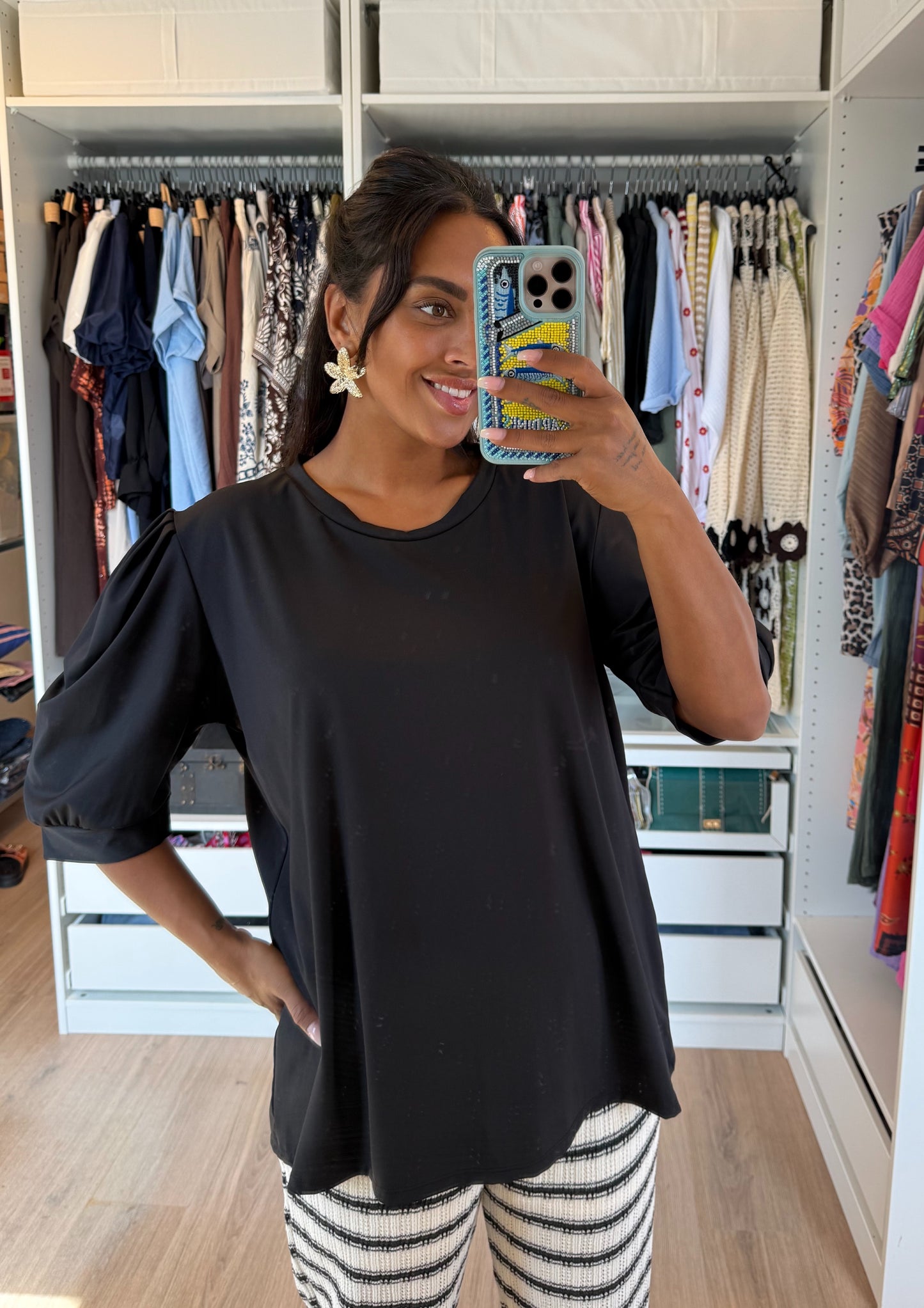 Bella travel top black