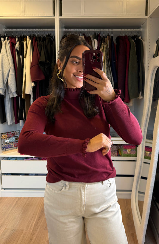 Romy ruffle coltrui bordeaux