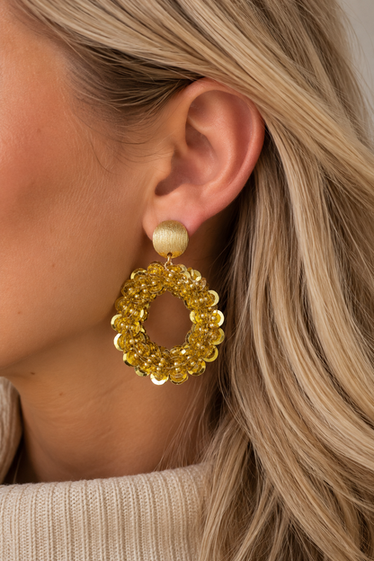 Sequin Spark Earrings - Gold